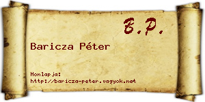 Baricza Péter névjegykártya