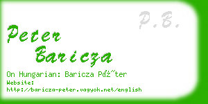 peter baricza business card